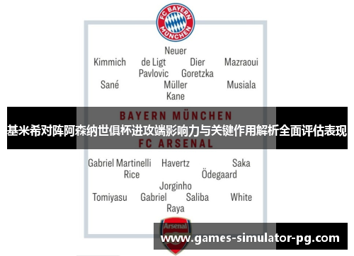 基米希对阵阿森纳世俱杯进攻端影响力与关键作用解析全面评估表现